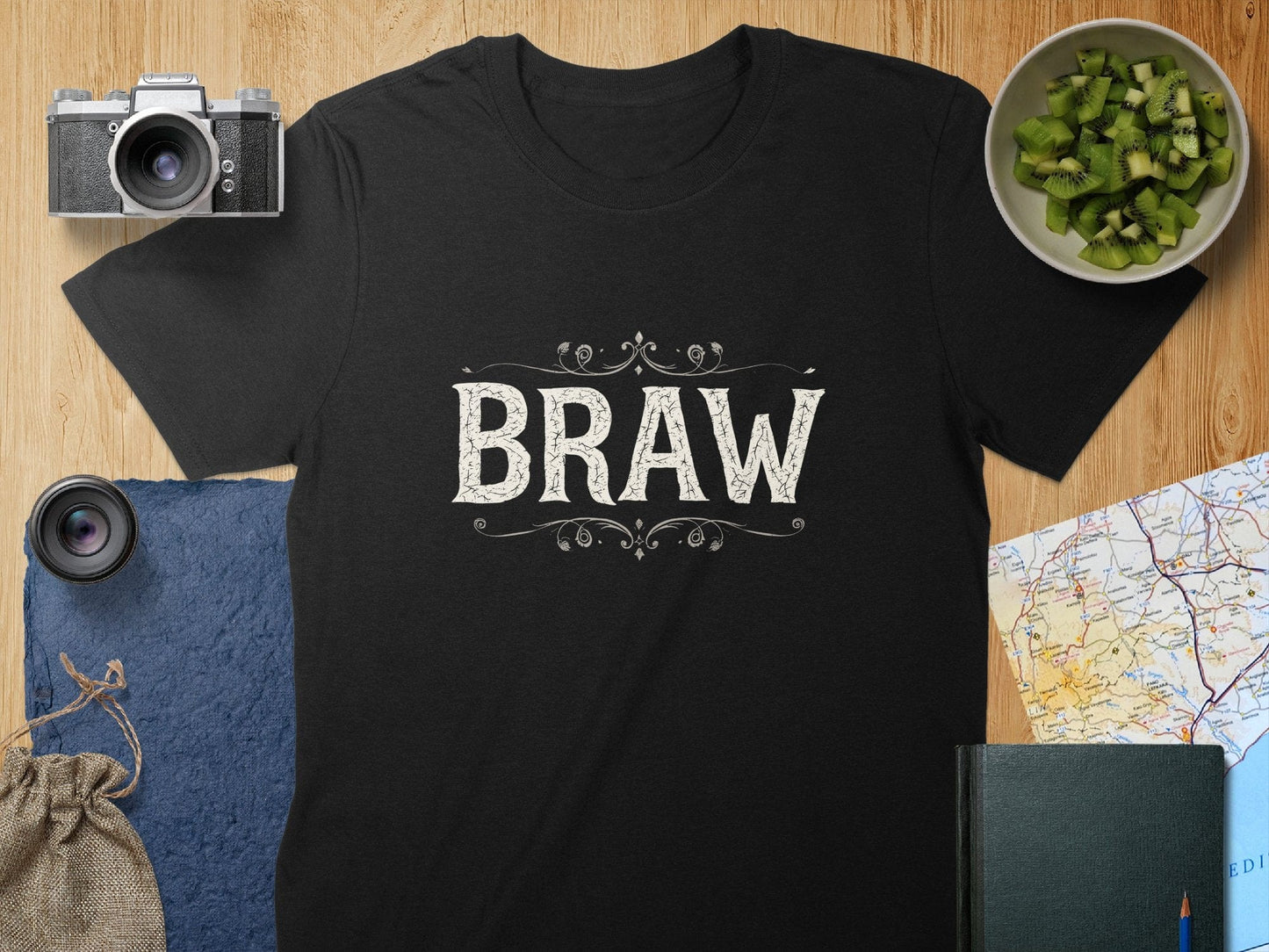 Physical Item S / Black Braw Scottish Humor Graphic Tee for Fun Lovers T-Shirts