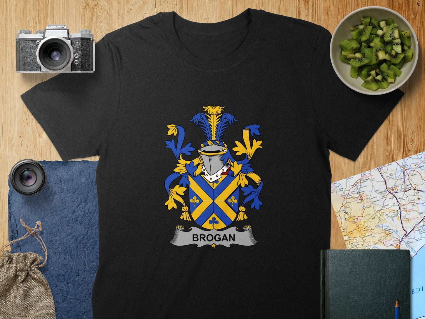 Physical Item S / Black Brogan Surname Irish Heraldry Unisex T-Shirt