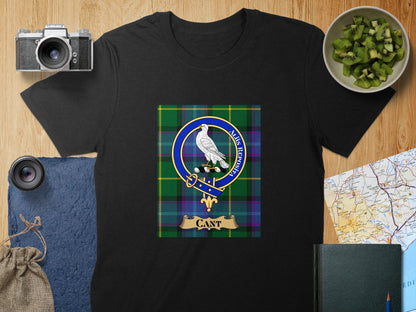 Physical Item S / Black Cant Clan Scottish Tartan Crest Unisex T-Shirt