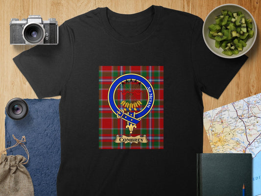 Physical Item S / Black Combrey Clan Scottish Tartan Crest Unisex T-Shirt