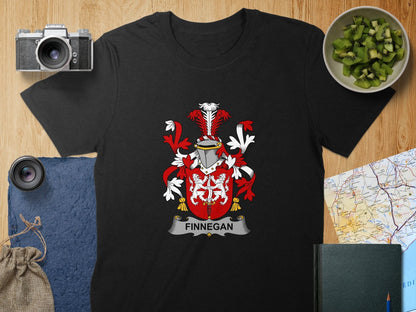 Physical Item S / Black Finnegan Surname Irish Heraldry Unisex T-Shirt