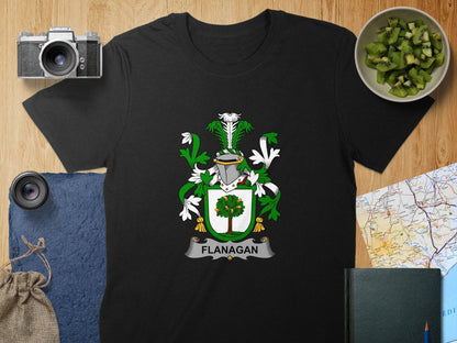 Physical Item S / Black Flanagan Surname Irish Heraldry Unisex T-Shirt