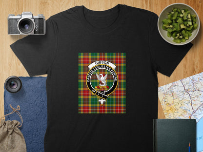 Physical Item S / Black Gibson Scottish Clan Crest Unisex T-Shirt