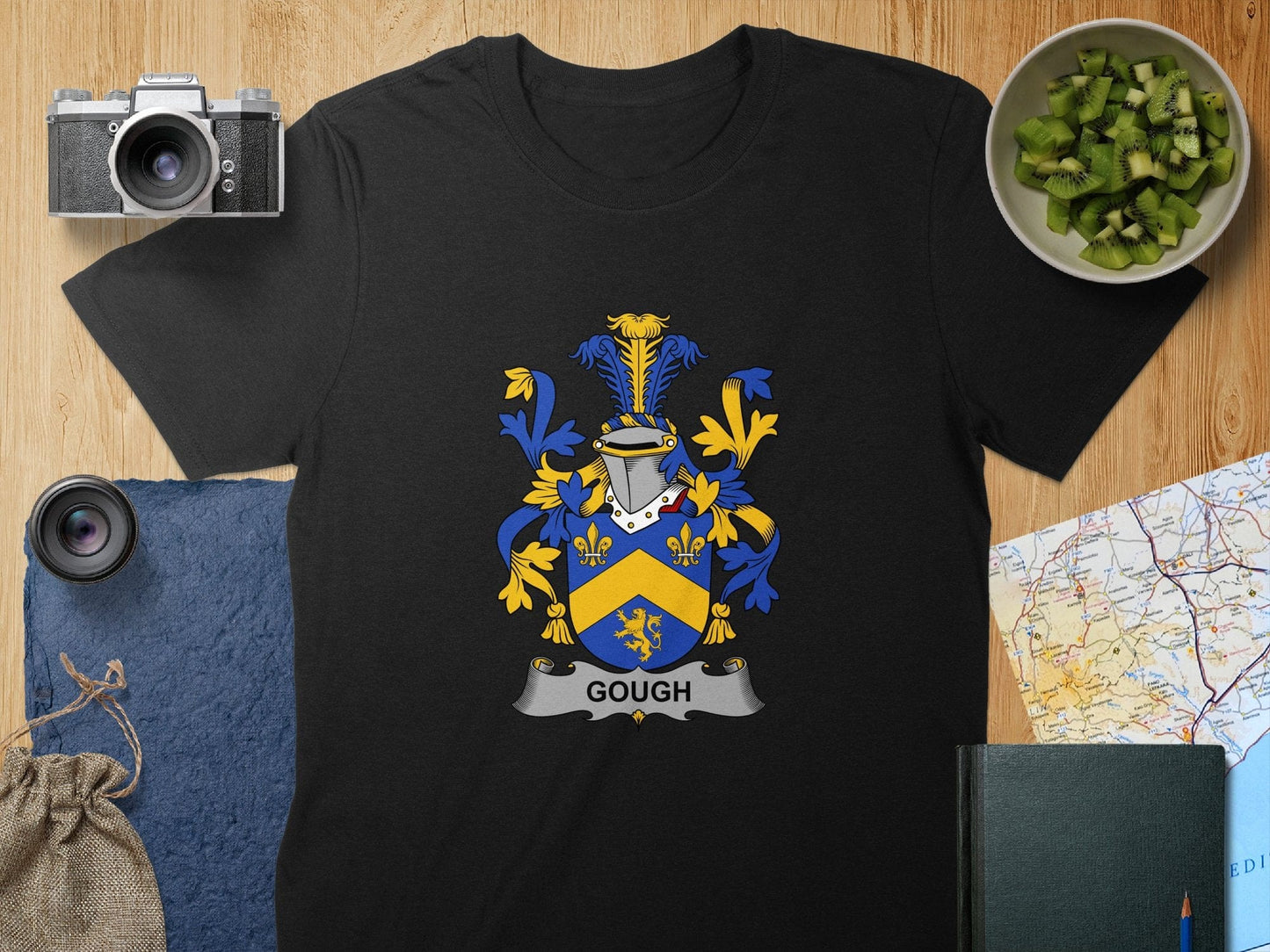 Physical Item S / Black Gough Surname Irish Heraldry Unisex T-Shirt