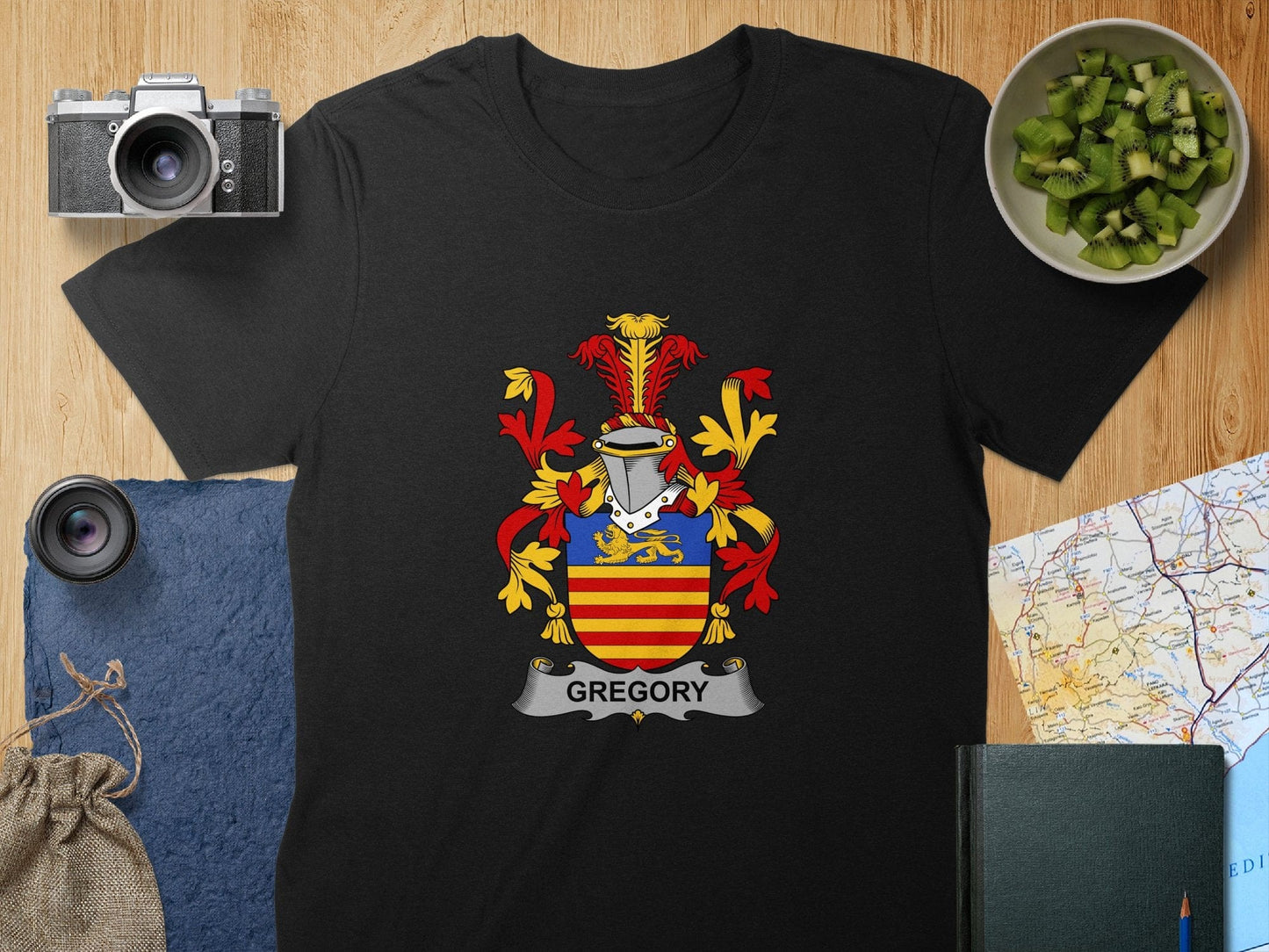 Physical Item S / Black Gregory Surname Irish Heraldry Unisex T-Shirt