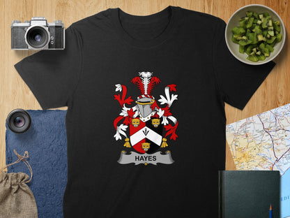 Physical Item S / Black Hayes Surname Irish Heraldry Unisex T-Shirt