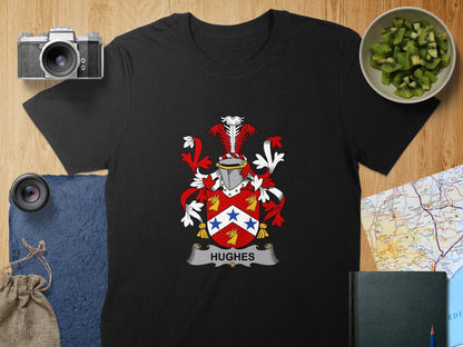 Physical Item S / Black Hughes Surname Irish Heraldry Unisex T-Shirt