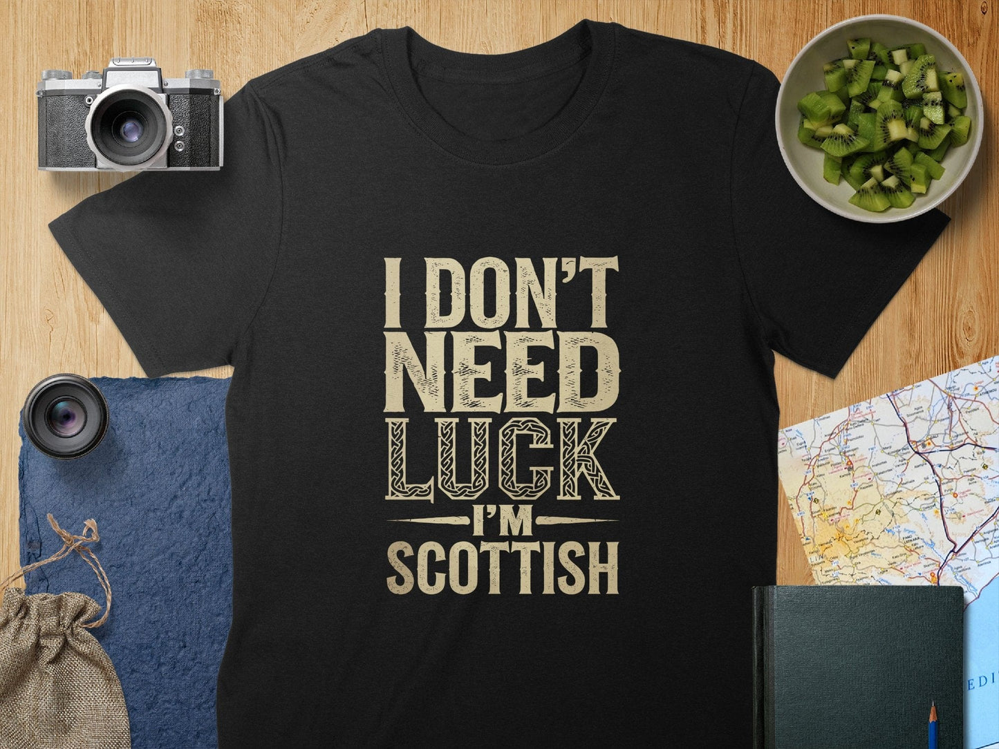 Physical Item S / Black I Don't Need Luck I'm Scottish T-Shirt