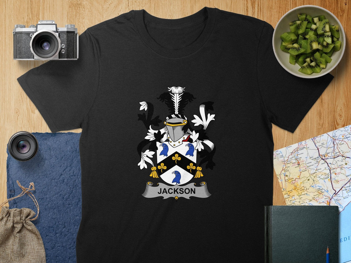 Physical Item S / Black Jackson Surname Irish Heraldry Unisex T-Shirt