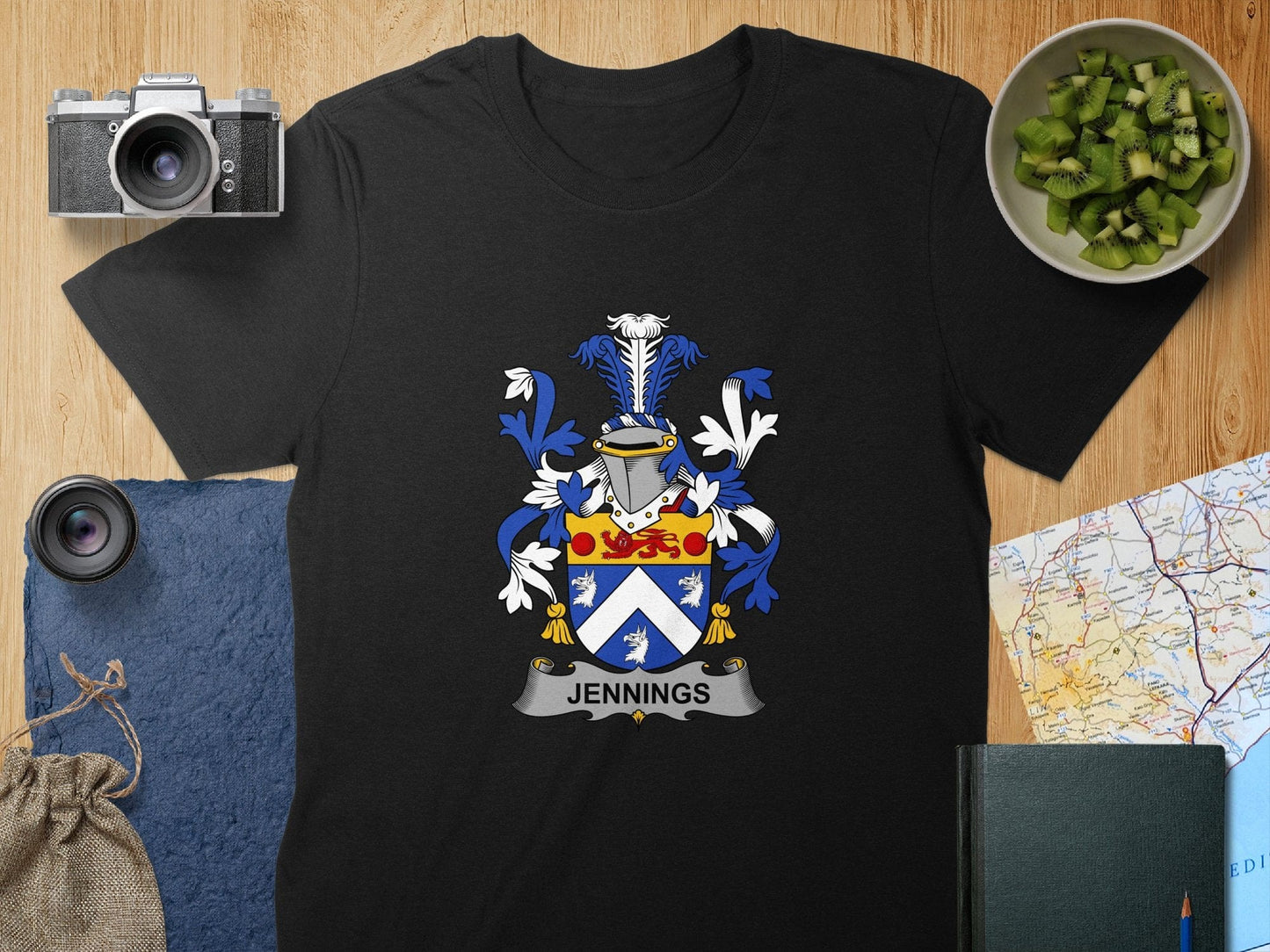 Physical Item S / Black Jennings Surname Irish Heraldry Unisex T-Shirt