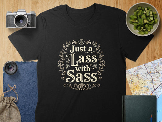 Physical Item S / Black Just a Lass with Sass T-Shirts