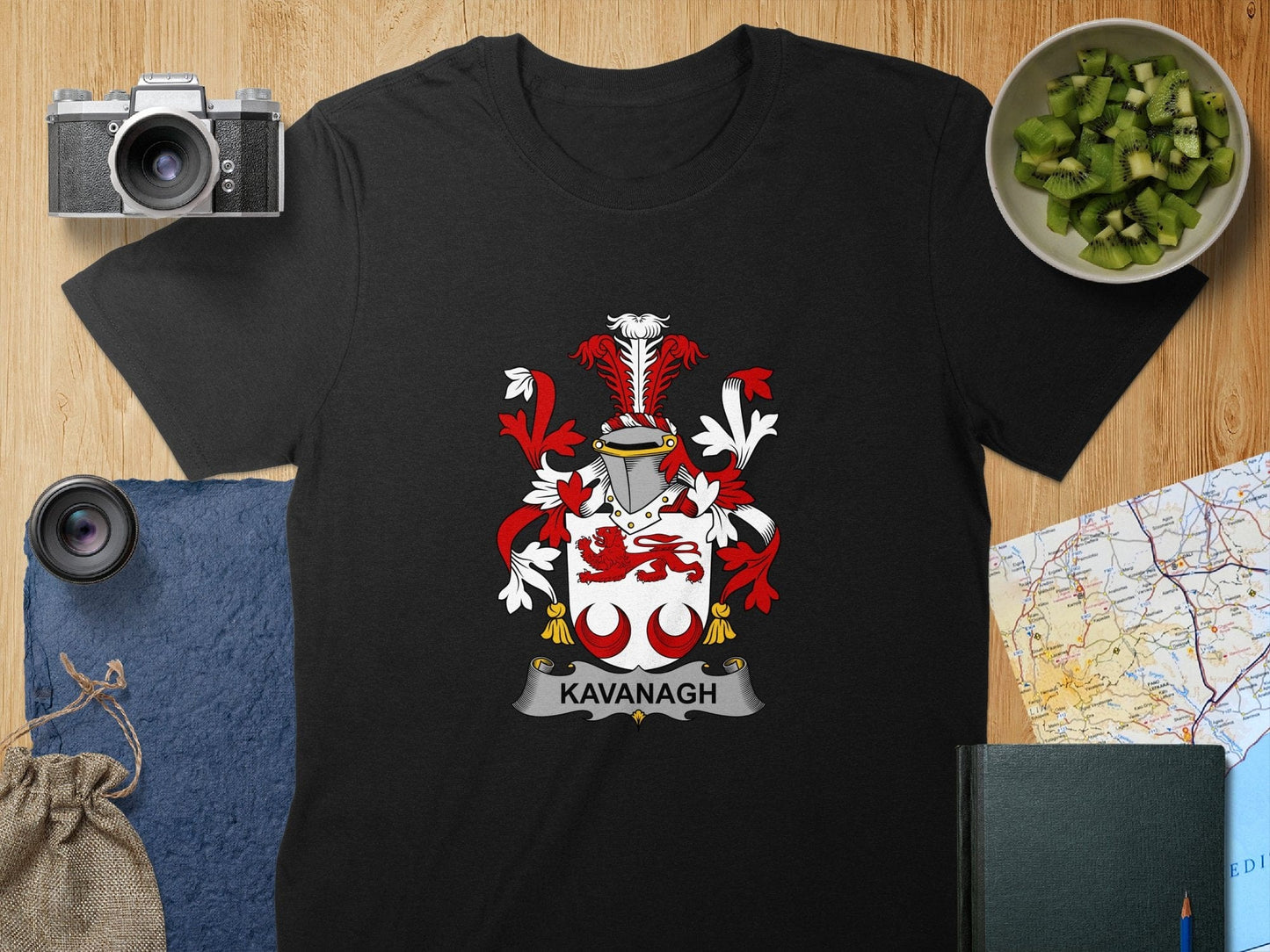 Physical Item S / Black Kavanagh Surname Irish Heraldry Unisex T-Shirt