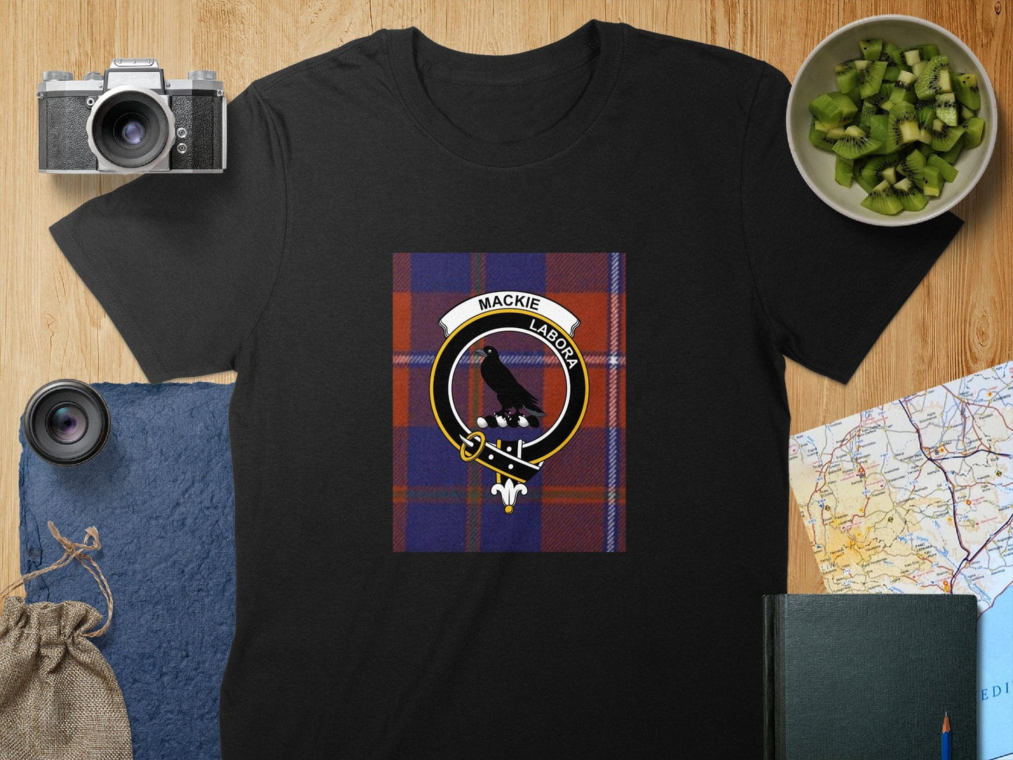 Physical Item S / Black Mackie Clan Scottish Tartan Crest Unisex T-Shirt