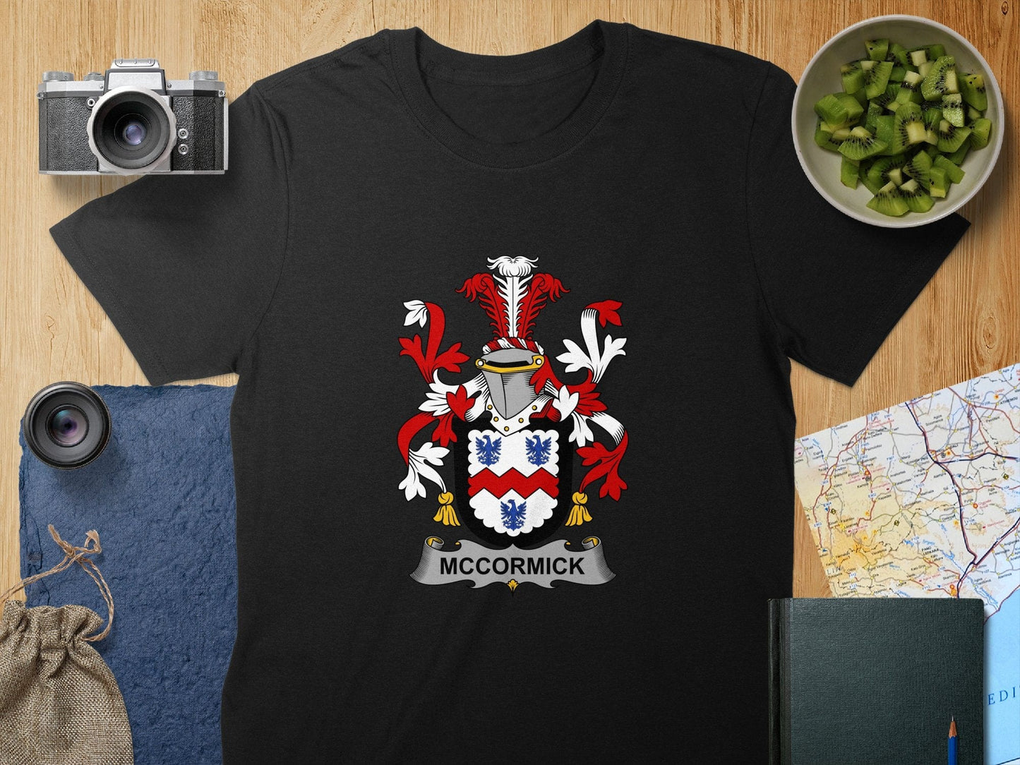 Physical Item S / Black McCormick Surname Irish Heraldry Unisex T-Shirt