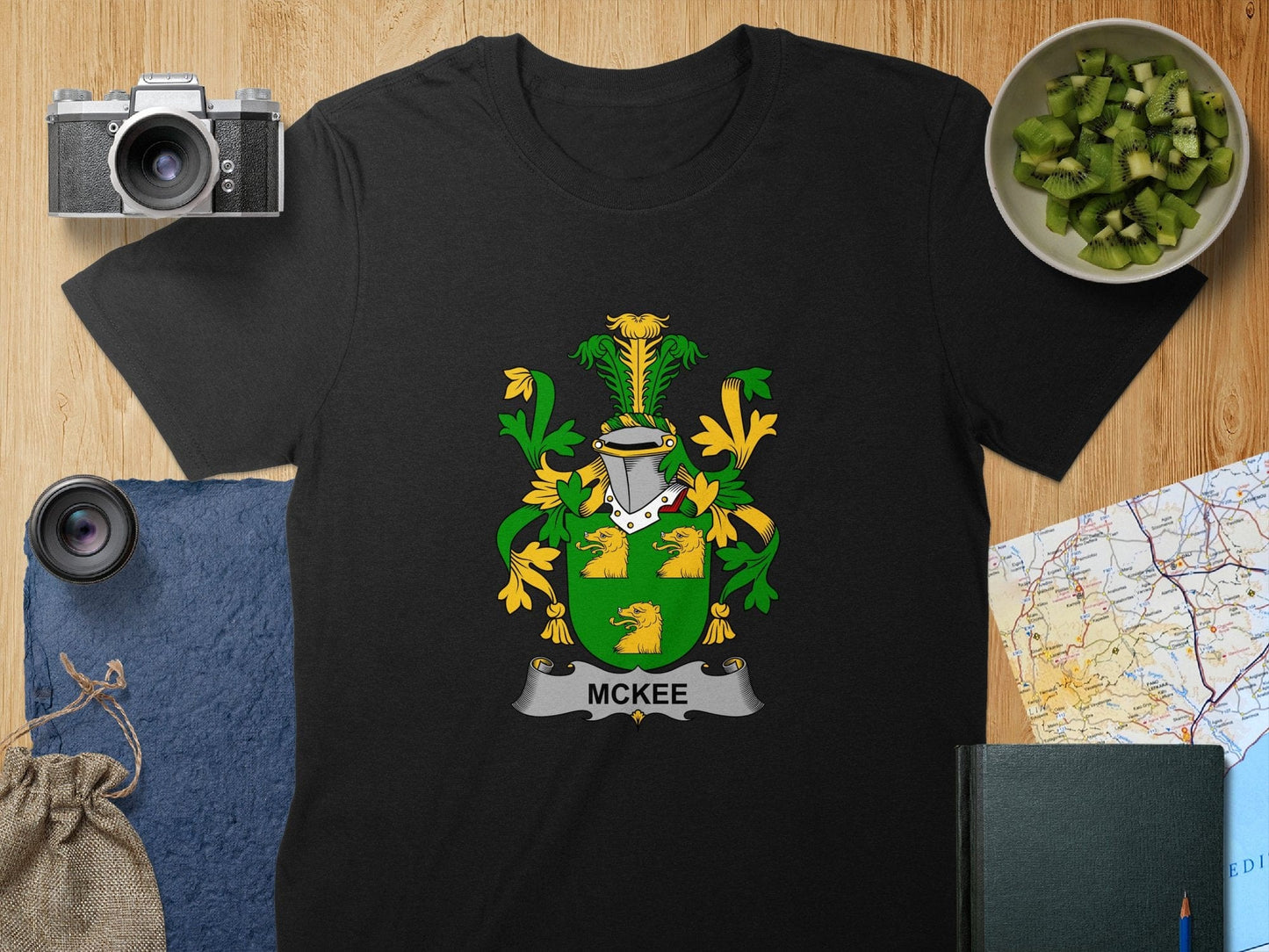 Physical Item S / Black McKee Surname Irish Heraldry Unisex T-Shirt