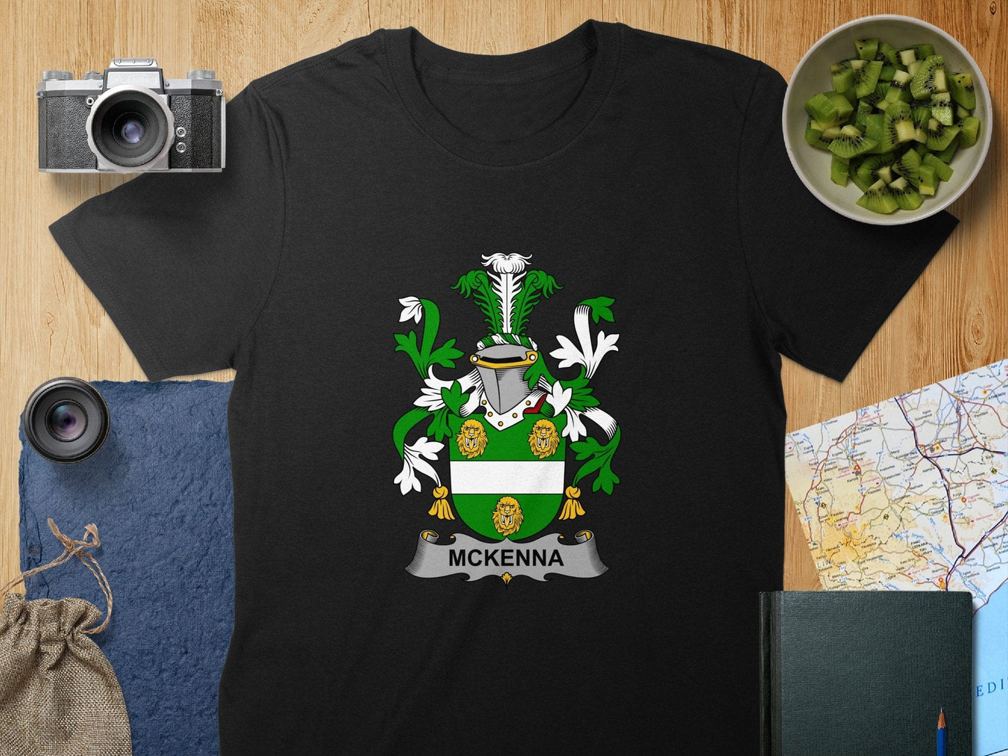 Physical Item S / Black McKenna Surname Irish Heraldry Unisex T-Shirt