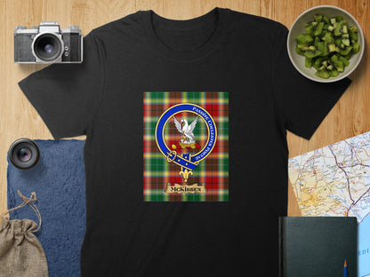 Physical Item S / Black McKibben Clan Scottish Tartan Crest Unisex T-Shirt