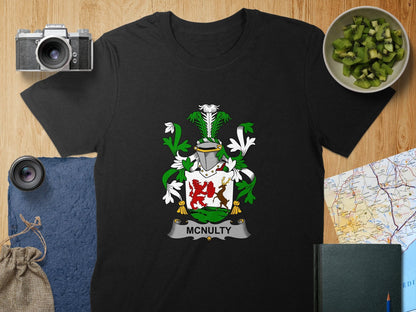 Physical Item S / Black McNulty Surname Irish Heraldry Unisex T-Shirt