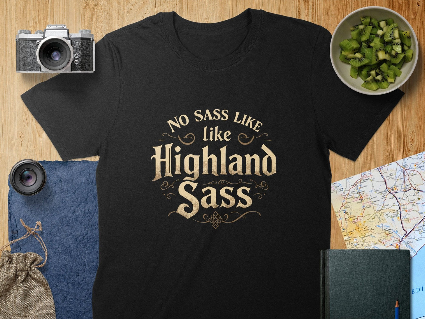 Physical Item S / Black No Sass Like Highland Sass Graphic T-Shirts