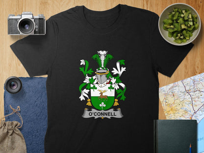 Physical Item S / Black O'Connell Surname Irish Heraldry Family Crest T-Shirt