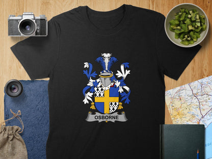 Physical Item S / Black Osborne Surname Irish Heraldry Unisex T-Shirt