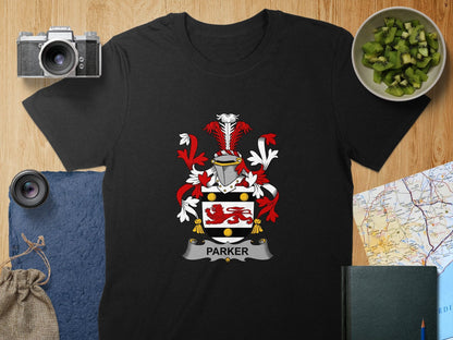 Physical Item S / Black Parker Surname Irish Heraldry Unisex T-Shirt