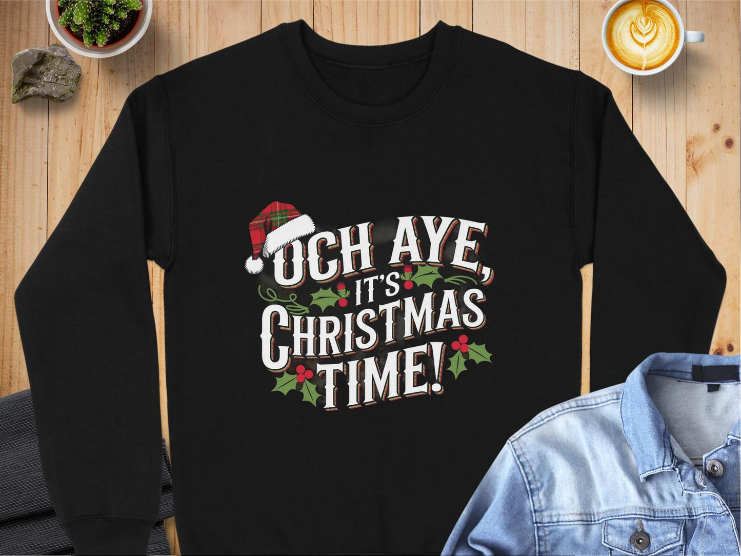 Physical Item S / Black Scottish Christmas Holiday Och Aye It's Christmas Time Sweatshirts