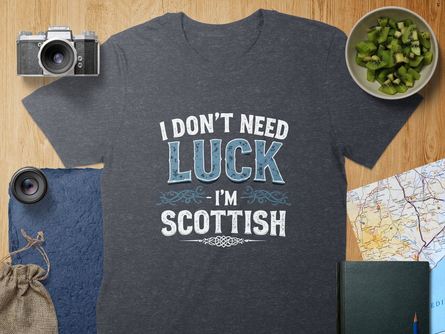 Physical Item S / Dark Heather Scottish Pride I Don't Need Luck I'm Scottish T-Shirt