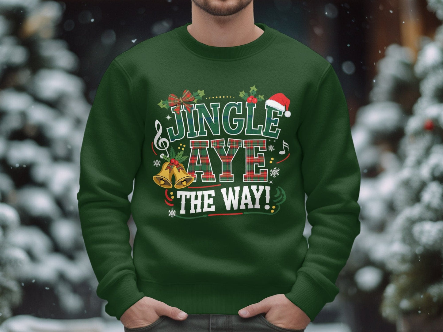 Physical Item S / Forest Green Scottish Christmas Jingle Aye The Way Sweatshirts