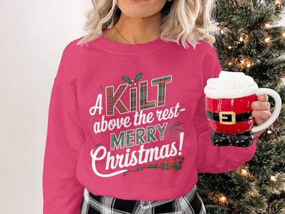 Physical Item S / Heliconia A Kilt Above the Rest Merry Christmas Sweatshirts