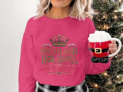 Physical Item S / Heliconia Highland Holidays Where Tartan Reigns Sweatshirts