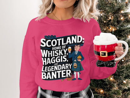 Physical Item S / Heliconia Scotland Whisky Haggis and Banter Themed Sweatshirts