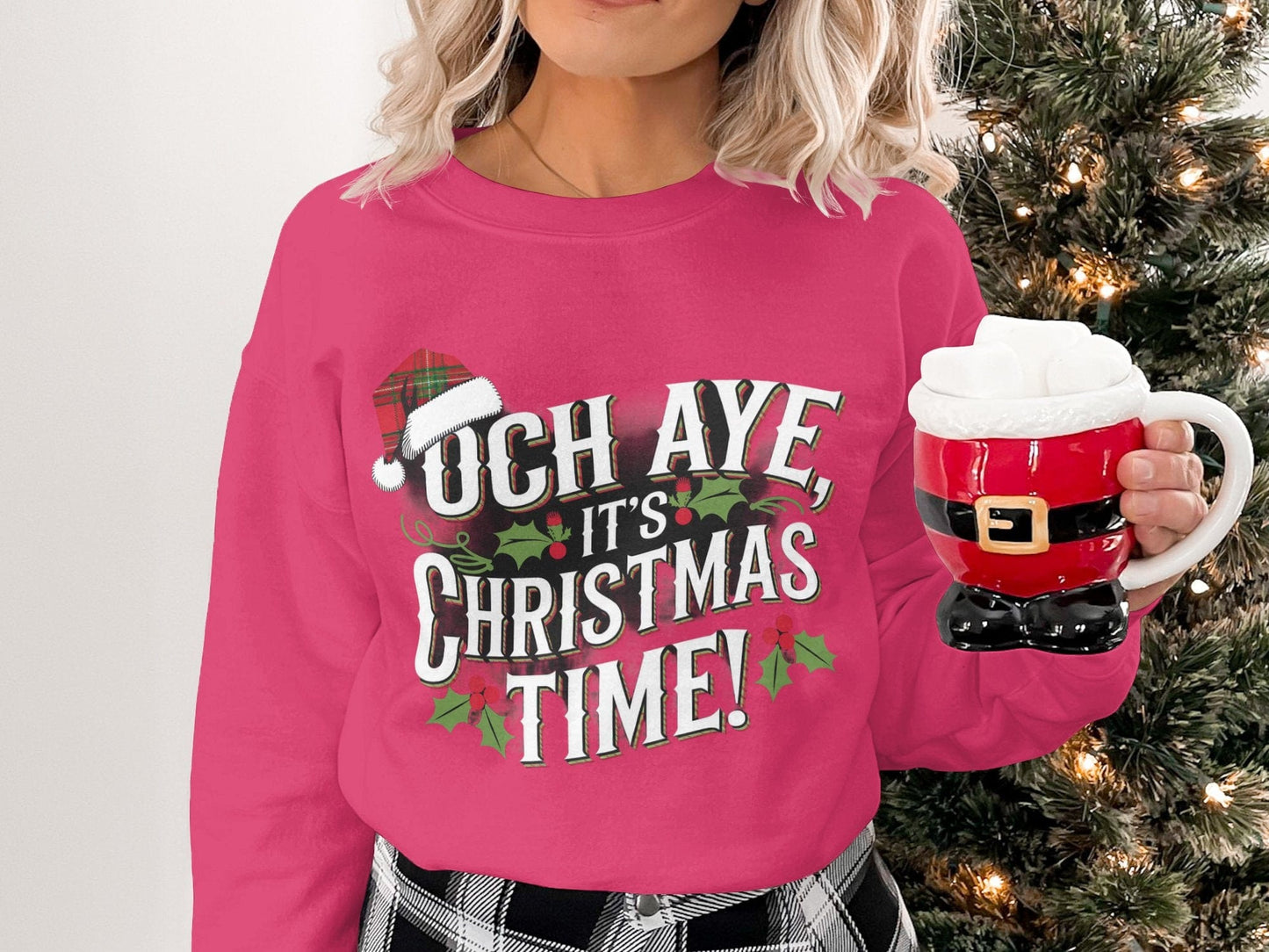 Physical Item S / Heliconia Scottish Christmas Holiday Och Aye It's Christmas Time Sweatshirts