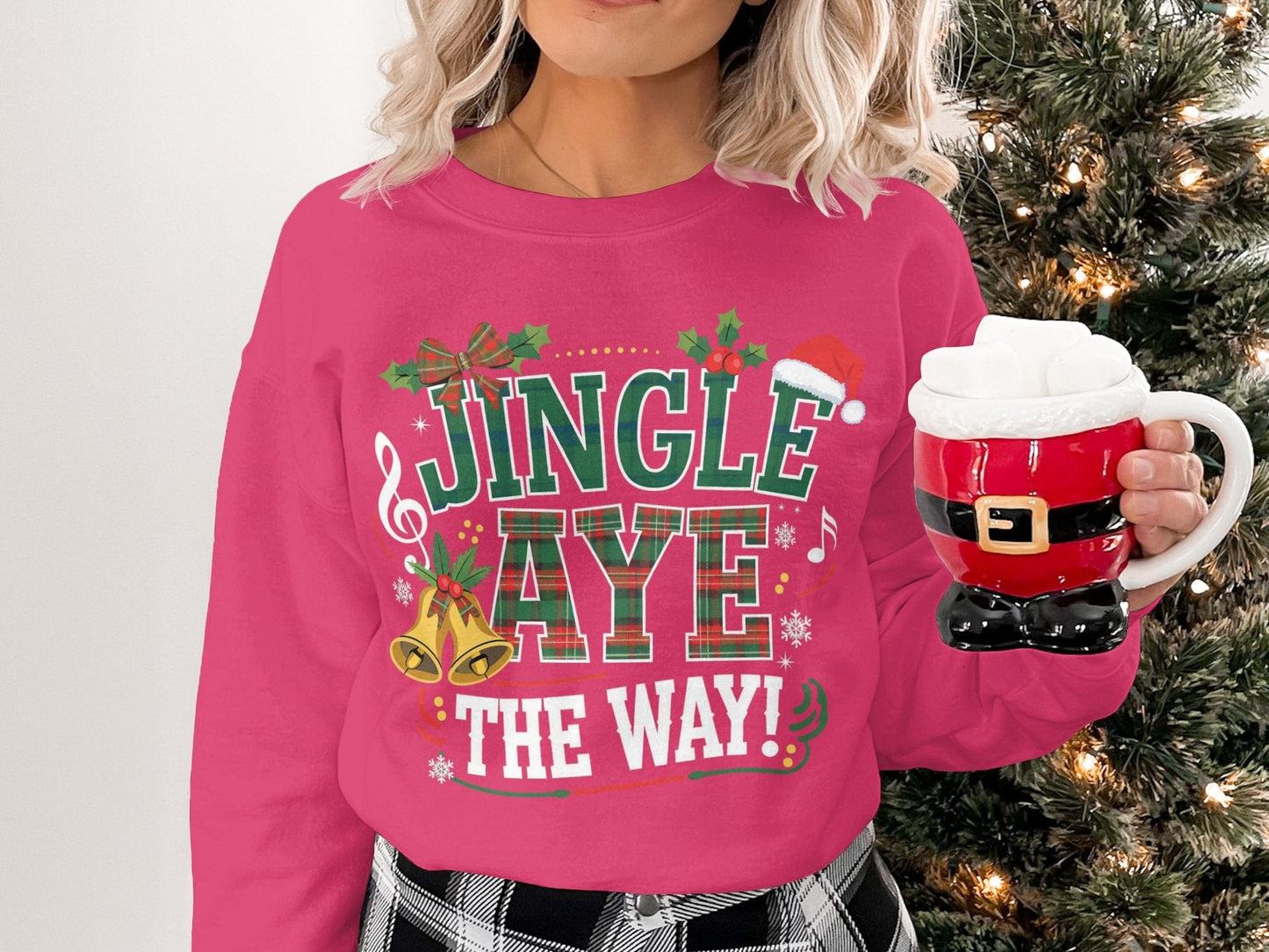 Physical Item S / Heliconia Scottish Christmas Jingle Aye The Way Sweatshirts