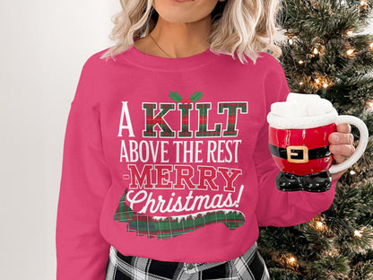 Physical Item S / Heliconia Unique Scottish Christmas Kilt Above the Rest Sweatshirts