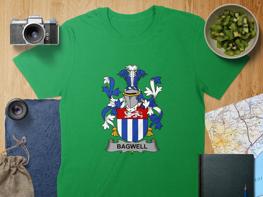 Physical Item S / Irish Green Bagwell Surname Irish Heraldry Unisex T-Shirt