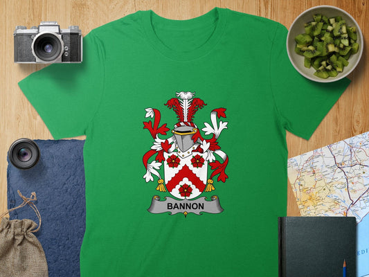 Physical Item S / Irish Green Bannon Surname Irish Heraldry Unisex T-Shirt