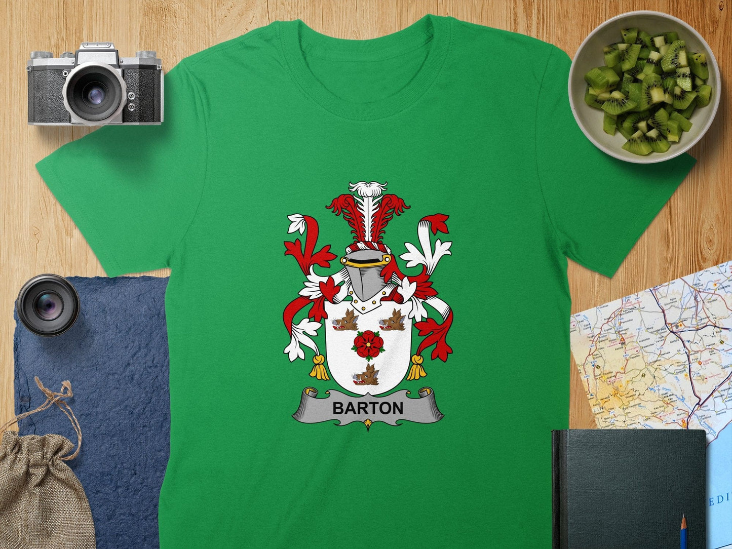 Physical Item S / Irish Green Barton Surname Irish Heraldry Unisex T-Shirt