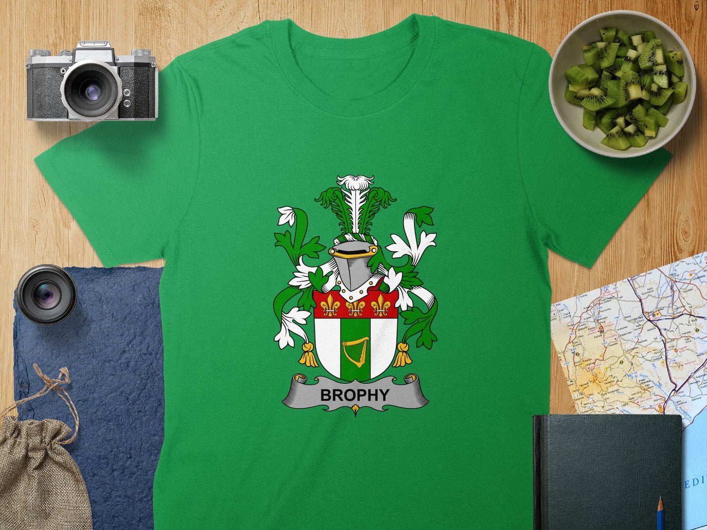 Physical Item S / Irish Green Brophy Surname Irish Heraldry Unisex T-Shirt