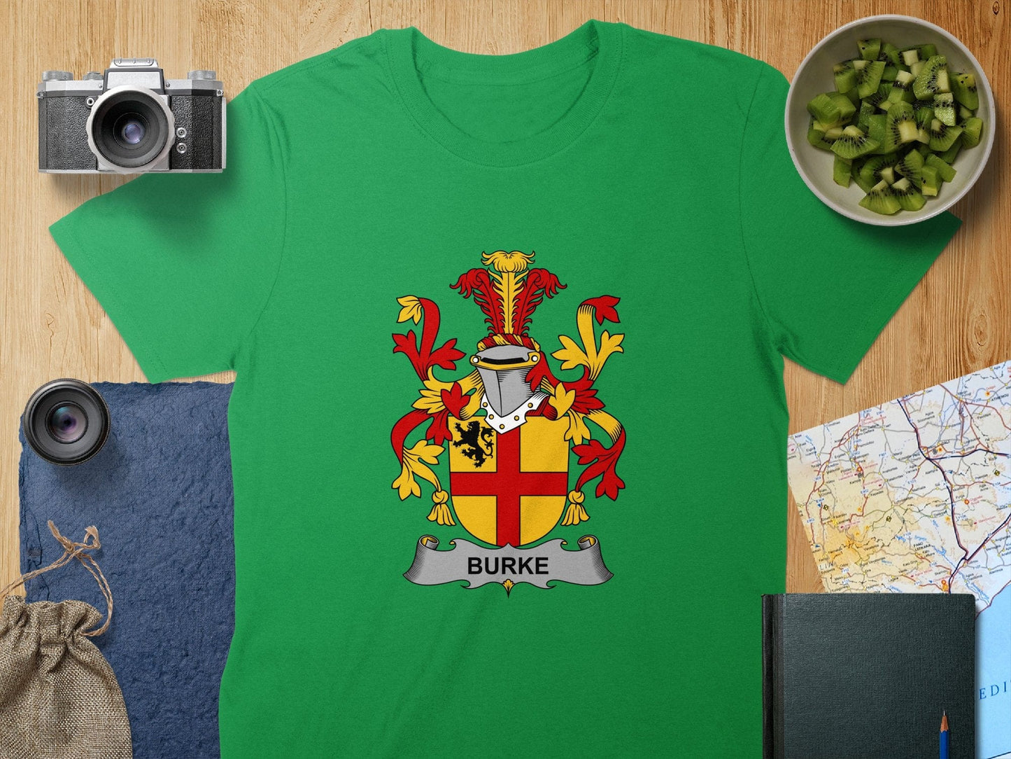 Physical Item S / Irish Green Burke Surname Irish Heraldry Unisex T-Shirt