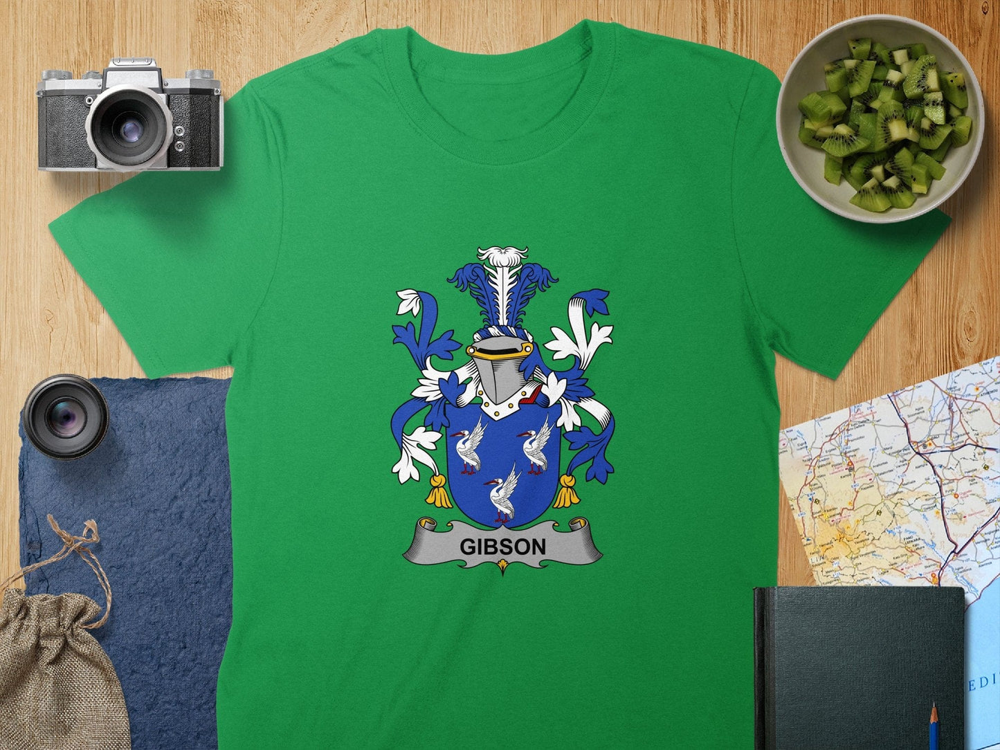 Physical Item S / Irish Green Gibson Surname Irish Heraldry Unisex T-Shirt