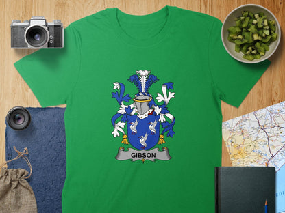 Physical Item S / Irish Green Gibson Surname Irish Heraldry Unisex T-Shirt