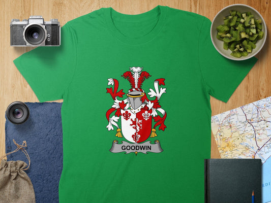 Physical Item S / Irish Green Goodwin Surname Irish Heraldry Unisex T-Shirt