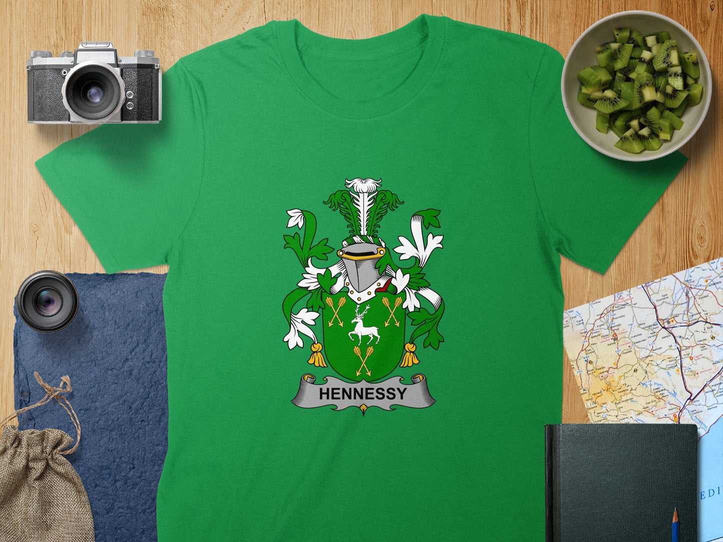 Physical Item S / Irish Green Hennessy Surname Irish Heraldry Unisex T-Shirt