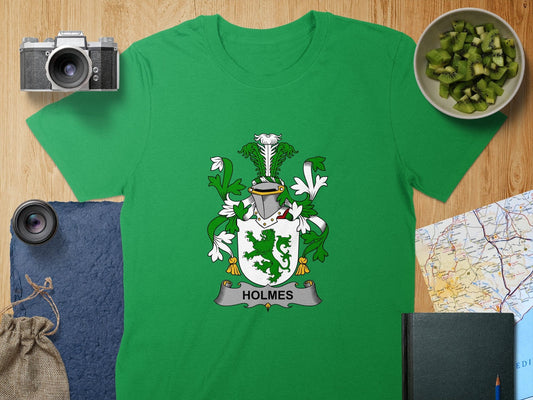 Physical Item S / Irish Green Holmes Surname Irish Heraldry Unisex T-Shirt