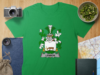 Physical Item S / Irish Green Lennon Surname Irish Heraldry Unisex T-Shirt