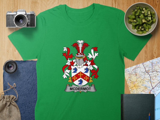 Physical Item S / Irish Green McDermot Surname Irish Heraldry Unisex T-Shirt