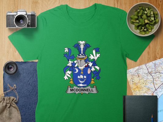 Physical Item S / Irish Green McDonnell Surname Irish Heraldry Unisex T-Shirt