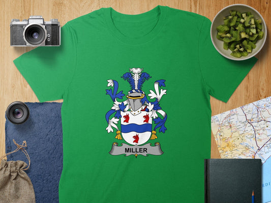 Physical Item S / Irish Green Miller Surname Irish Heraldry Unisex T-Shirt