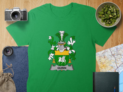 Physical Item S / Irish Green Quinn Surname Irish Heraldry Unisex T-Shirt